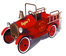 Pedal Car Classic Cars Fire Truck Traditional Metal Tin Pedal Cars